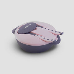 Cuddles Bowl with Bento Tray & Non Slip Suction Base with Spoon & Fork