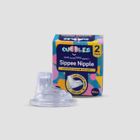Cuddles Pack of 2 Silicone Sippee Cup Nipple