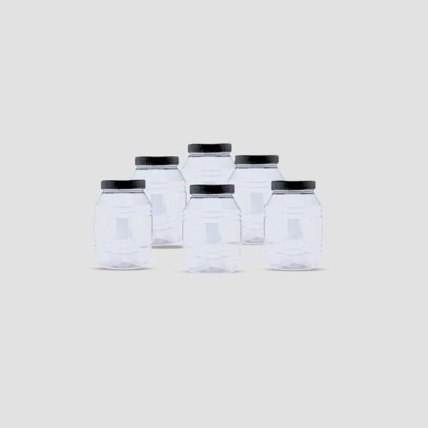 PACK OF 6 BUDGET JARS 600 ML - BLACK