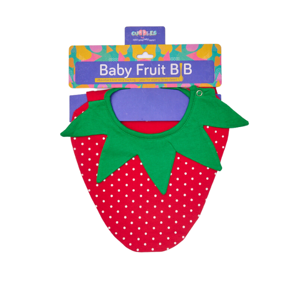 Cuddles Baby Fruit Ultra Soft Cotton Bib - Red