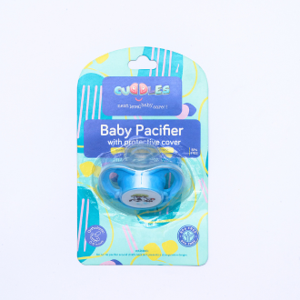 Cuddles Baby Pacifier With Protective Cap Flat Thumb Shape