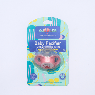 Cuddles Baby Pacifier With Protective Cap Flat Thumb Shape