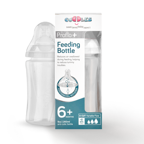 Cuddles Baby Proflo Essential X Cut Variable Flow Feeding Bottle 9oz/260ml