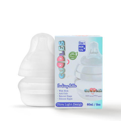 Cuddles 60 ml/2oz | Baby Feeding Bottle | TRANSPARENT